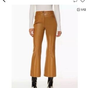 Wilfred Tan Flare Leather Pants